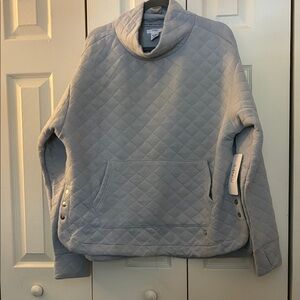 Jones New York Light Gray Quilted Sweatshirt